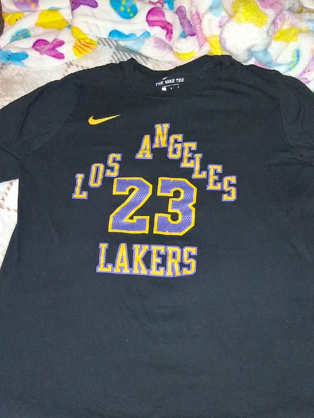Nike Black Los Angeles Lakers 23 Tee with Purple and Gold Accents